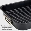 Professional 15Inch Turkey Roaster Pan Carbon Steel Roasting Pan With V-Shape Grill Large Capacity Baking Tray for Oven