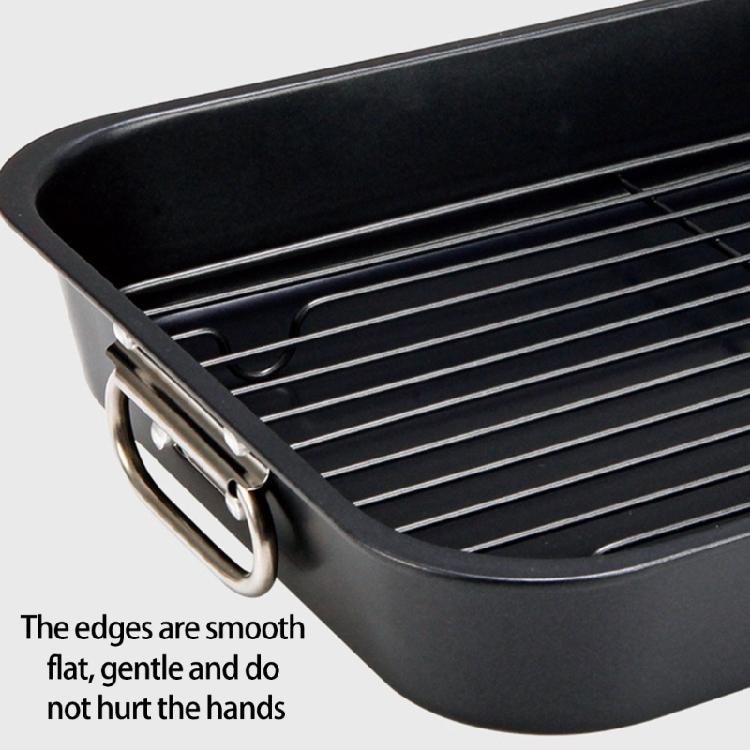 Professional 15Inch Turkey Roaster Pan Carbon Steel Roasting Pan With V-Shape Grill Large Capacity Baking Tray for Oven