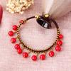 Handmade Braided Anklets Bracelet Sandals Brides Shoes Barefoot Beach Vintage Tassel Red Beads Anklets For Women Yoga Jewelry