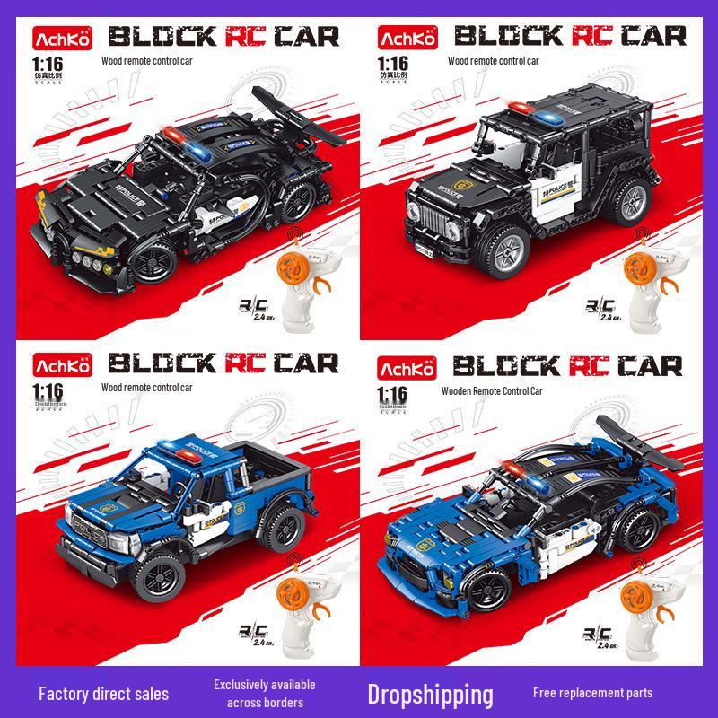 

Aokey Remote Control Police Off-Road Racing Car Building Blocks Toy for Boys and Girls