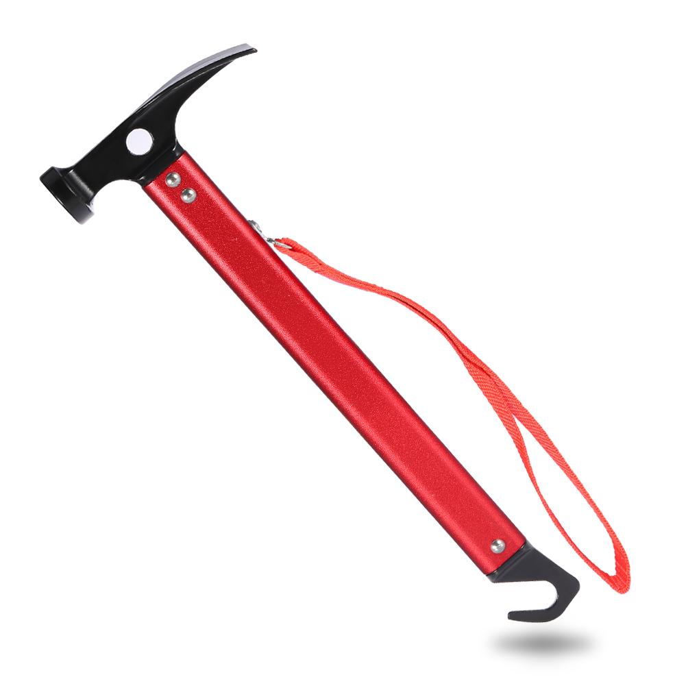 3 Colors Portable Aluminium Alloy Handle Outdoor Camping Hammer Tent Peg Stake Puller
