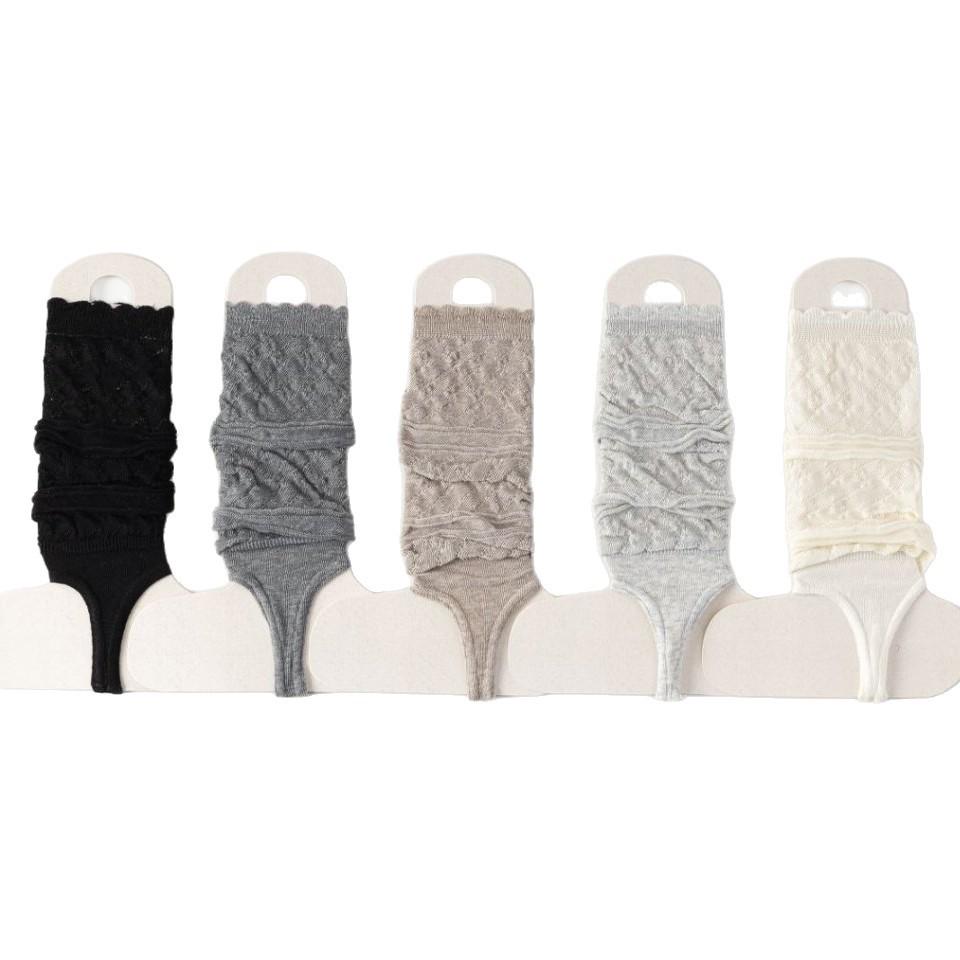 Women's Japanese Retro Ruffle Calf Socks - Breathable, Hollow, Thin, Spring/Summer, Foot-Treading, Long Boot Socks.