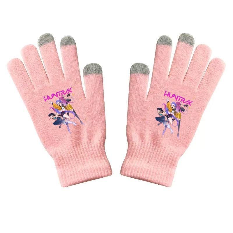 K Pop Demon Hunters Girls Gloves Woman Touch Screen Gloves Lady Winter Warm Cartoon Anime Accessories Cute Gift