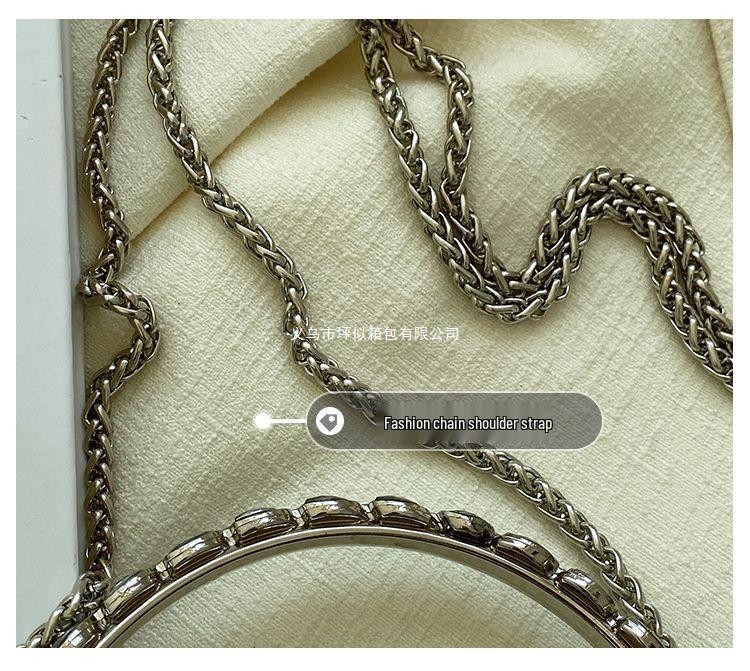 2025 Rhinestone French Shoulder Bag: Niche Design Chain Crossbody for Women’s Autumn