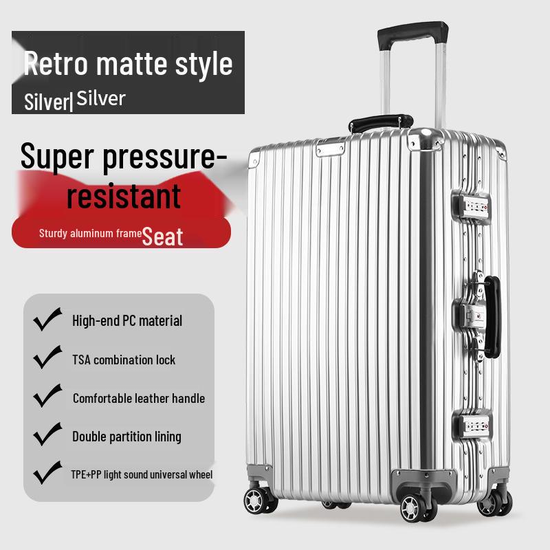 Retro Aluminum Frame Spinner Suitcase - Available in 20/24/26/29 Inches