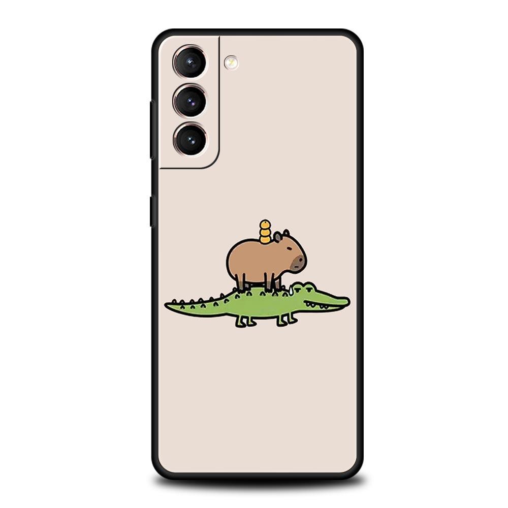 Süße Capybara Handyhülle für Samsung Galaxy S24 S23 S22 Ultra S20 S21 FE 5G S10 S9 Plus S10E S8 S7 Edge Weiche Silikonhülle