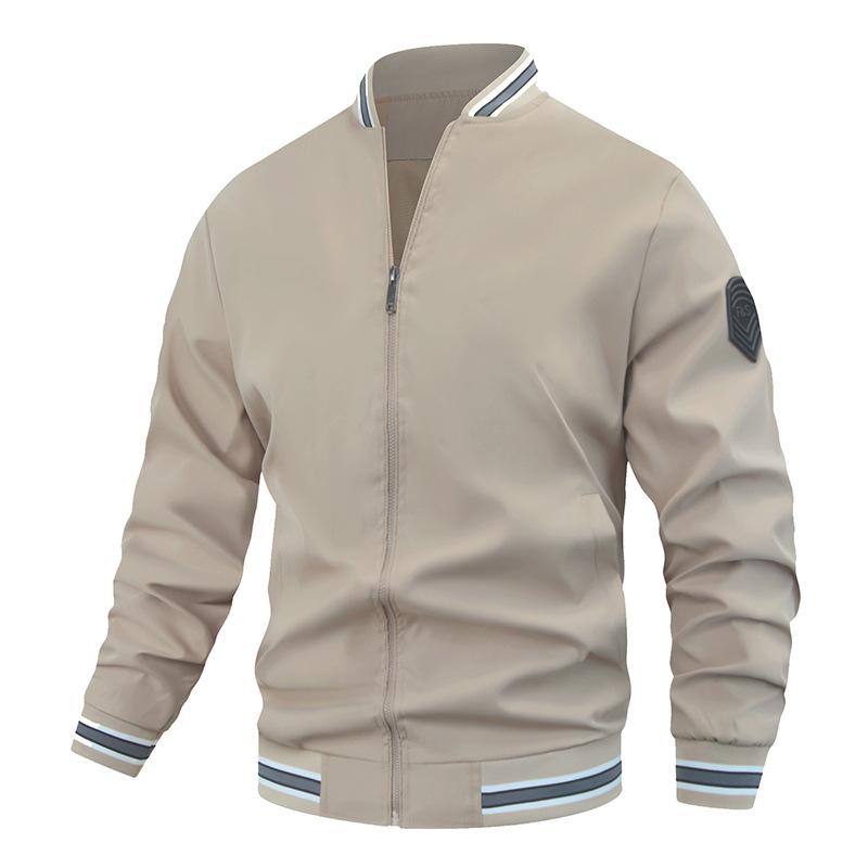 Herren Europäischer Amerikanischer Stil Dünne Jacke Mode High End Locker Lässig Reißverschluss Frühling Herbst Neu Fliegerjacke Mantel
