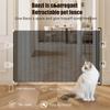 Retractable Pet Gate For Cats Dogs No-Drill Mesh Safety Barrier Anti-Jump Isolation Fence To Prevent Cat From Escaping Indoor