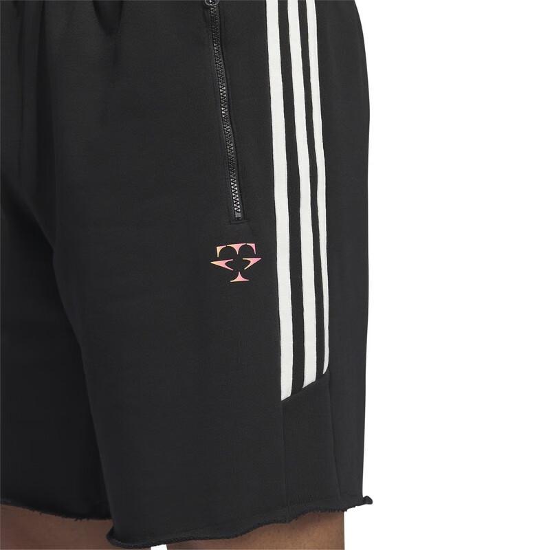 Adidas Mid-Rise Striped Straight-Leg Sports Shorts Men Bottoms Black IL1614
