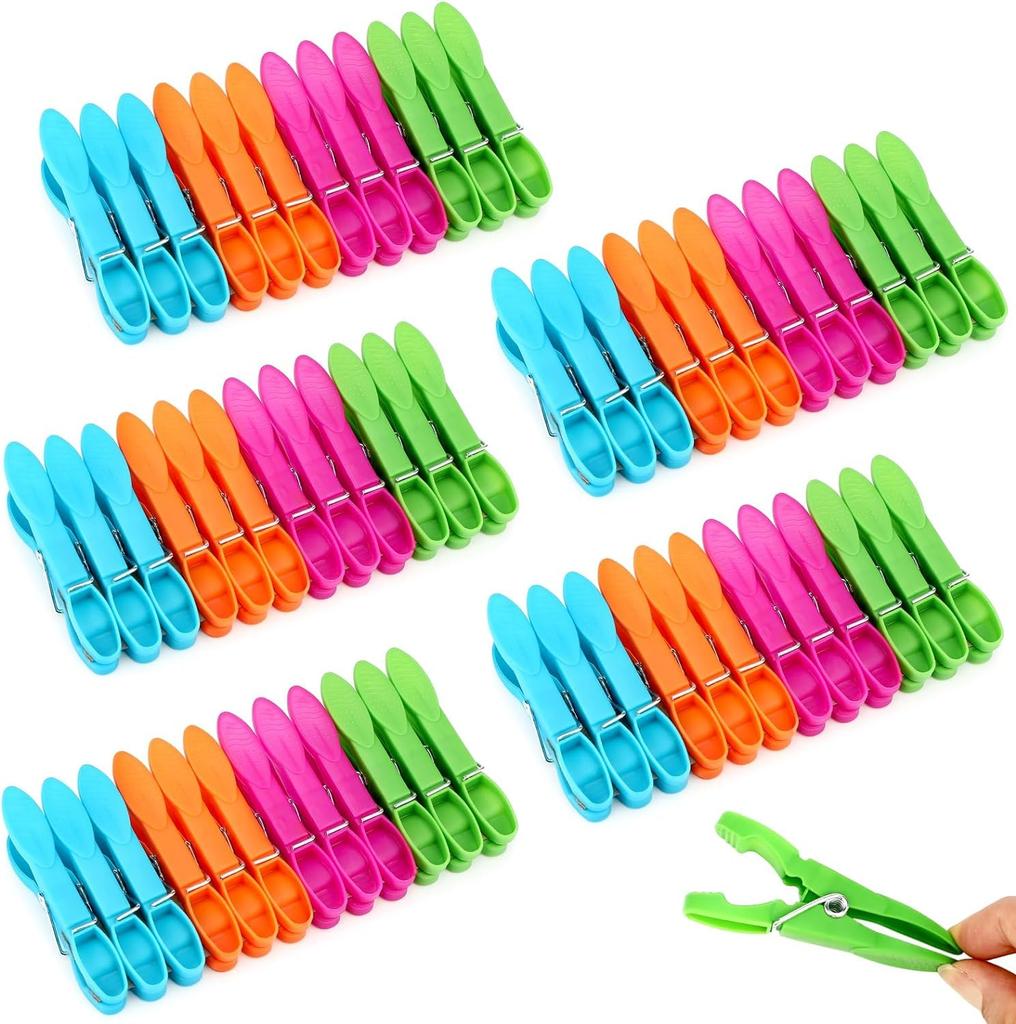 48 pieces of windproof strong clip plastic clothespin indoor and outdoor clothesline special hanging clothespin color