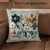 2D Floral Embroidered Pattern Decorative Pillow Covers Pattern Cushion Cover Suitable For Sofa Bedroom Car Pillow Cover