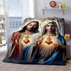 3D Warm Virgin Mary Pray Blanket,Soft Throw Blanket for Home Bedroom Bed Sofa Picnic Travel Office Rest Cover Blanket Kid‘s Gift