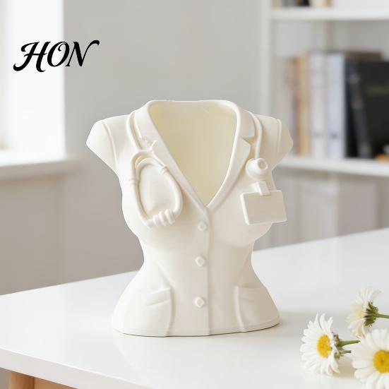 Nurse Pen Holder Uniform Holder, 3D Printed Medical Theme Desk Organizer for Pens Makeup Brushes Small Stationery, Decorative Gift Female Doctors