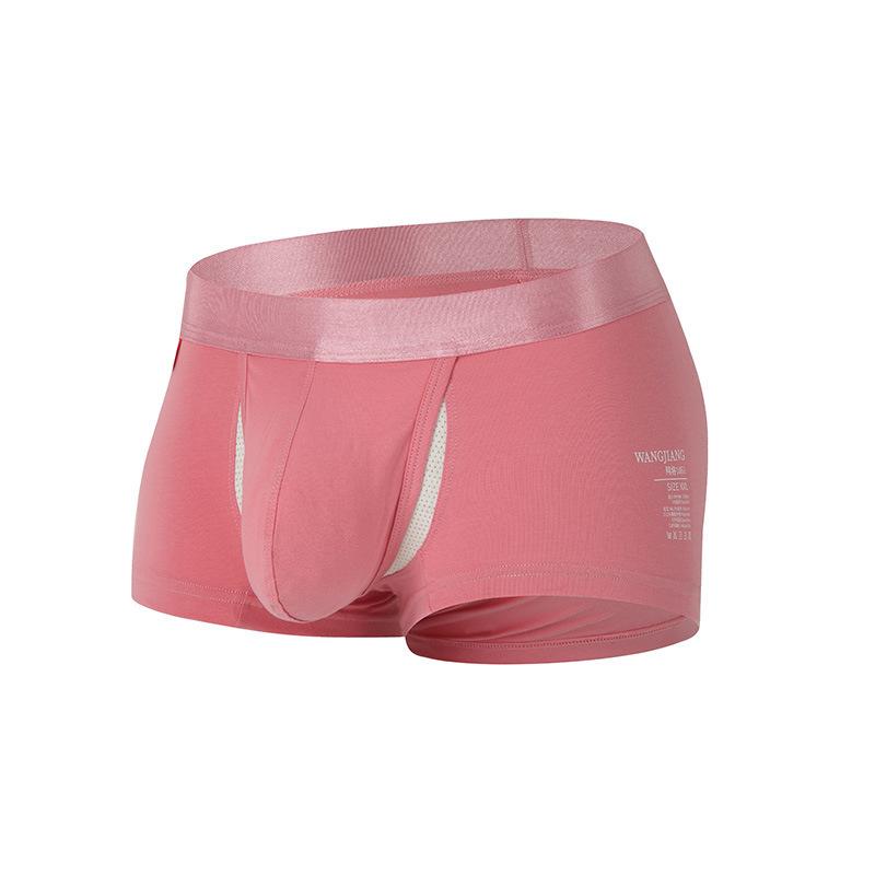 Boxers pour hommes Printemps et Été Couleur Unie U Convexe Séparé Espace Silo Coton Respirant