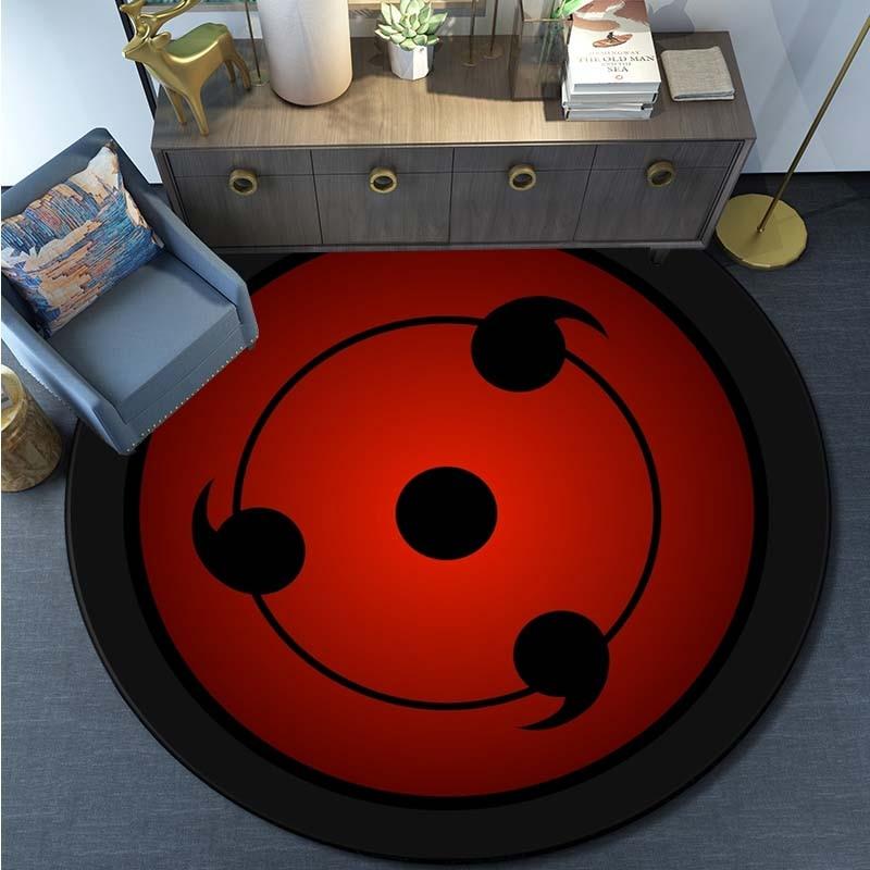 Cartoon Naruto Round Area Rug Living Room Bedroom Non-slip Floor Mat