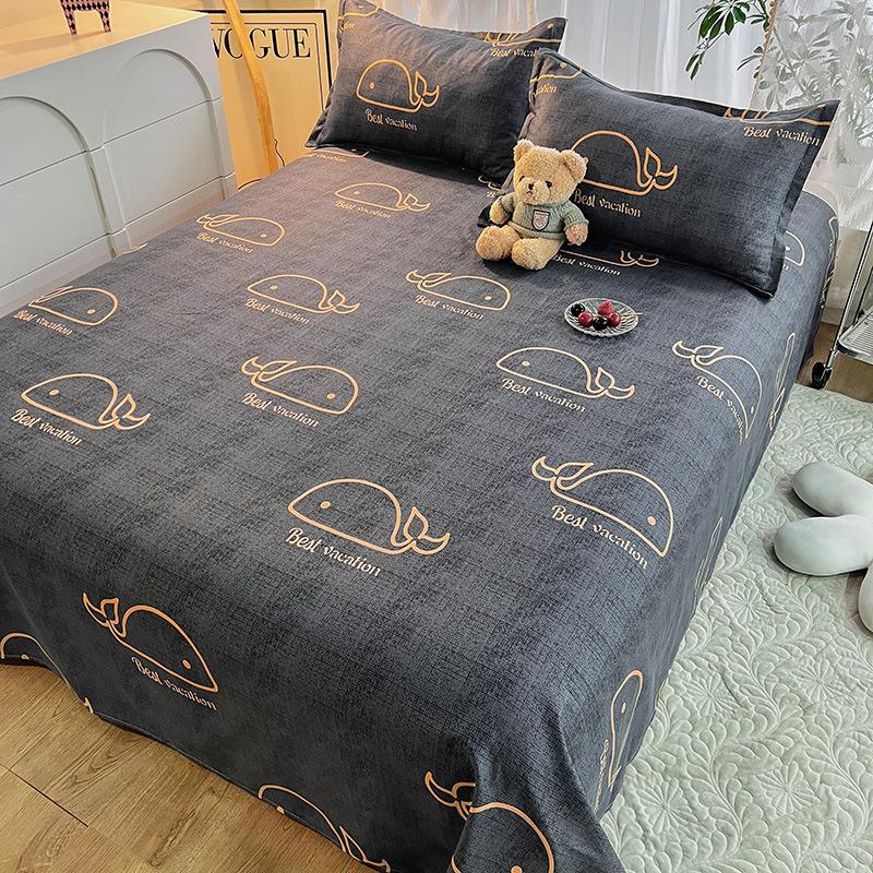Flat Sheet Floral Style Bedsheet Skin-friendly Bed Linen Simple Student Bed Fitted Sheet Mattress Pad Bedcover