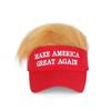 Adjustable Trump 2024 Hat With Fake Hair - Maga Embroidered Cap