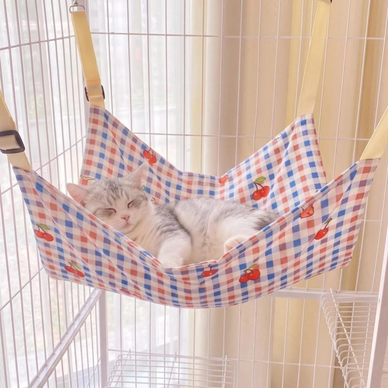 Hanging Cat Bed Hammock With Double Layer Thick Canvas Small Medium Large Cats Indoor Pet Sleeping Nest