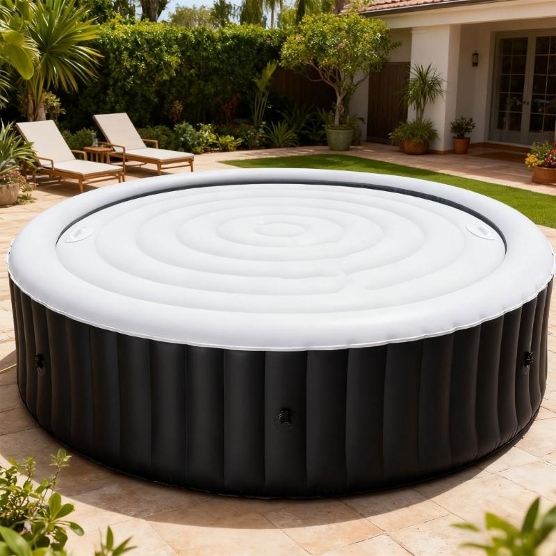 Heavy Duty Inflatable Spa Pool Cover Lid For 4.75ft Round Hot Tubs Energy Efficient Water Protections Design