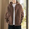 Männer Herbst Winter Hoodie mit Zipper Einfarbig Langarm Mit Kapuze Mantel Männlich Gemütliche Stilvolle Oberbekleidung