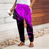 Women Flower Printing Pants Lace Up Elastic Waist Loose  Trousers Casual Long Pants Trousers with Pockets