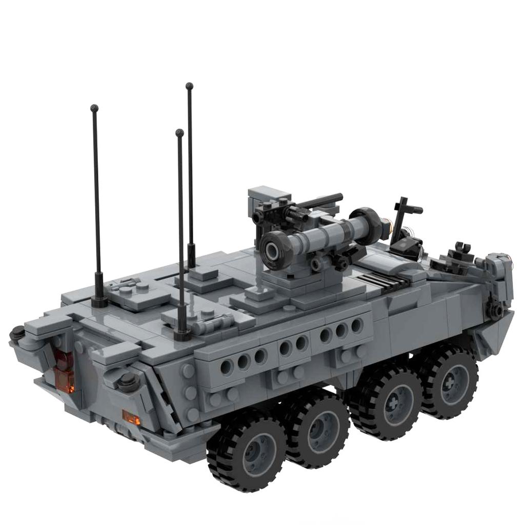 Kampffahrzeug LAV-25 Stryker Bradley US-Armee Deutscher Boxer Achträdrige Träger Gepanzertes Militärisches Baustein-Spielzeug