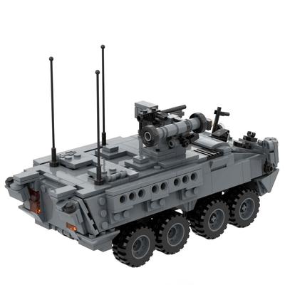 Véhicule de combat LAV-25 Stryker Bradley Armée américaine Boxer allemand Porteurs à huit roues Blocs de construction militaires blindés Jouet