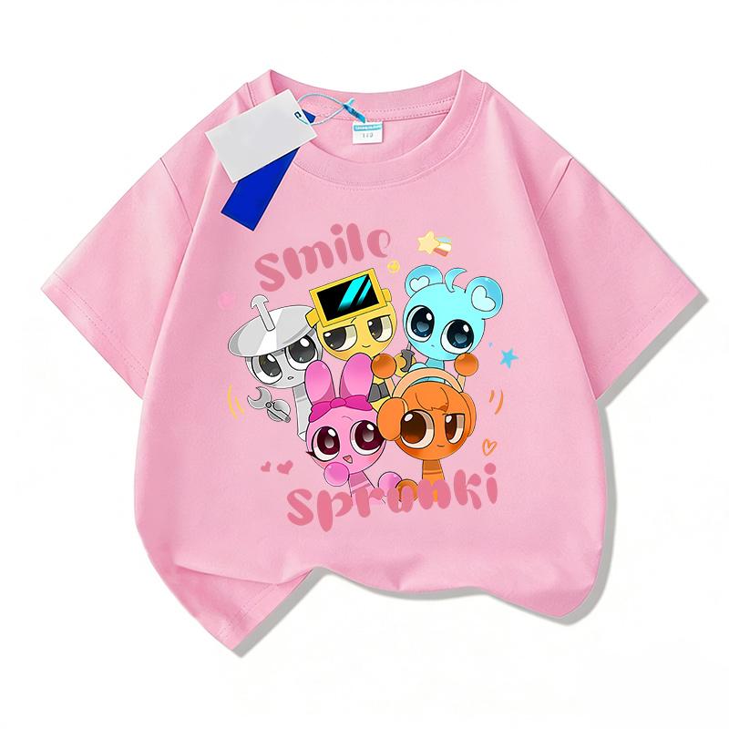 T-shirt Sprunki per Bambini T-shirt Incredibox per Bambini Top a Manica Corta per Bambini e Bambine Vestiti Estivi per Bambini Abbigliamento per Bambini
