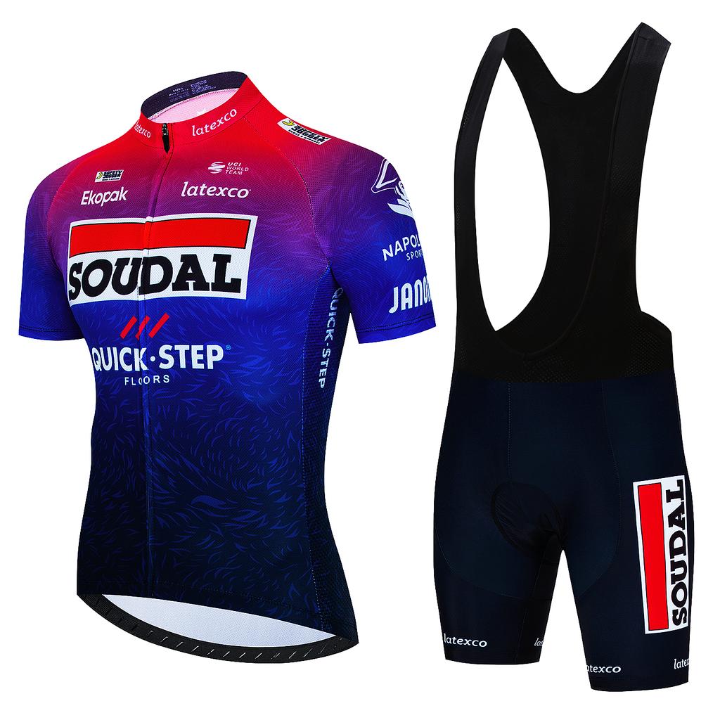 Men's Cycling Outfit Set SOUDAL Quick Step Clothing 2025 Bicycles Clothes Summer Bike Jersey Cycle Jacket Man Spring Shorts Bib
