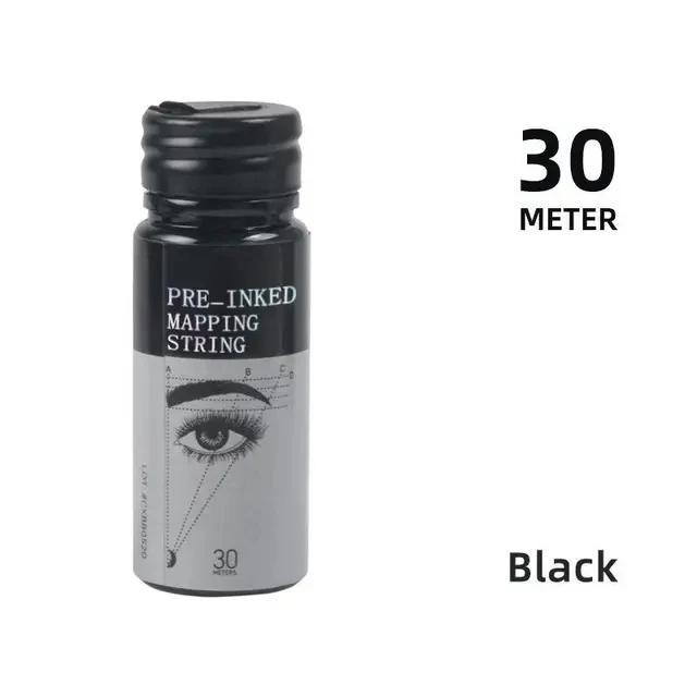 

1 шт. 30 м Черный/Белый Разметочная нить для микроблейдинга с предварительной разметкой Маркер для бровей Нить для татуажа бровей С предварительной разметкой Разметочная нить для ПМЮ чёрный