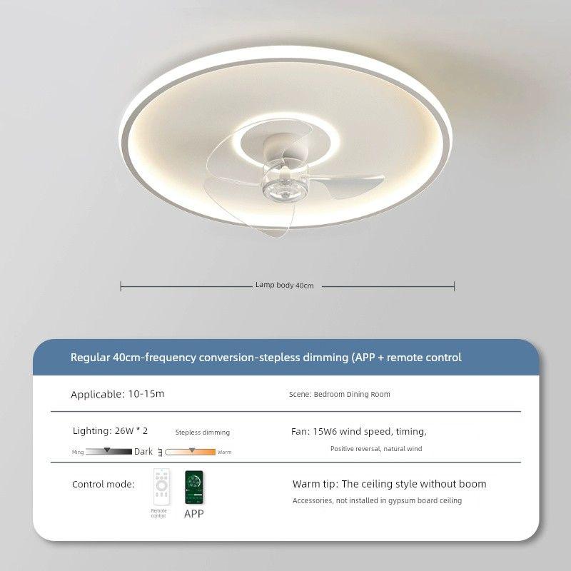 Lingwang Ultra-Thin Bedroom New Study Ceiling Fan Lamp Round 40Cm-Frequency Conversion-Dimming
