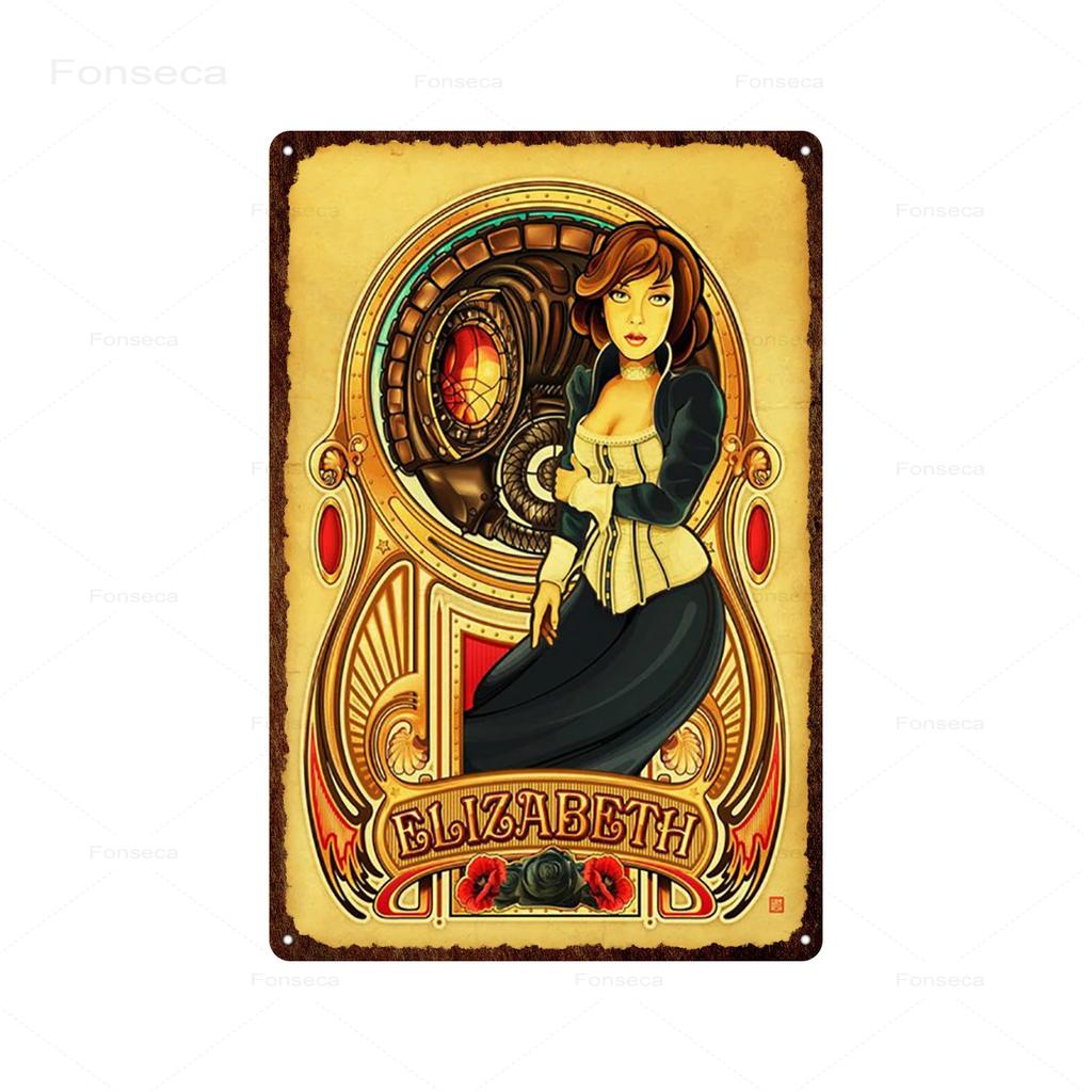 Shooting Game Bioshock Tin Sign Infinite High Quality Retro Meatl Plaques Vintage Wall Art Iron Painting for Home Bar Decoration