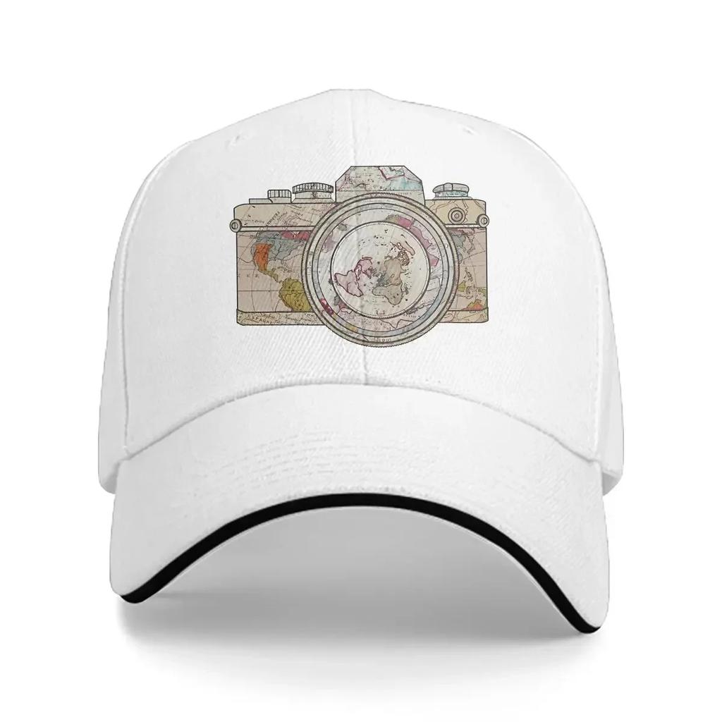 Summer Cap Sun Visor Wanderlust Travel The Globe Hip Hop Caps Photographer Camera Patent Cowboy Hat Peaked Hats