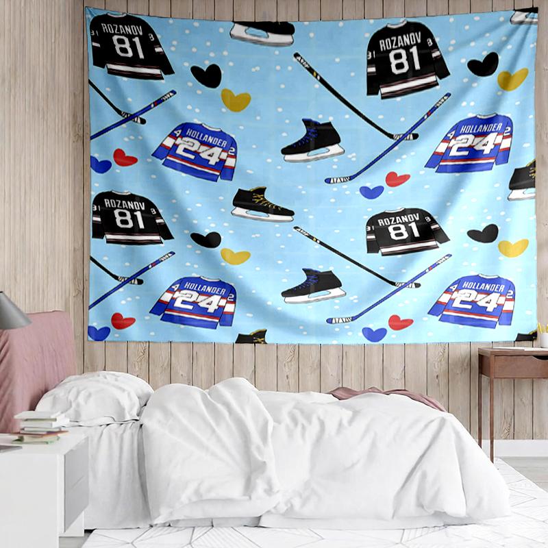 ice-hockey Print Tapestry, Backdrop, Easy Setup, Ideal for Bedroom, Office & Living Room, with Aesthetic Wall Hanging Decor.