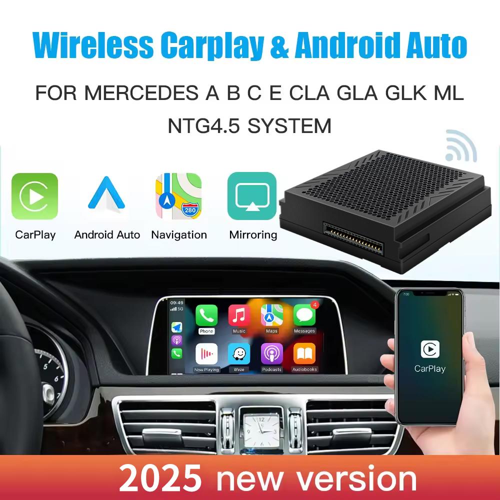 

Беспроводной Carplay подходит для Mercedes Benz ABCE CLA GLA GLK ML Sprinter NTG4.5 Becker модуль Android Auto Navigation
