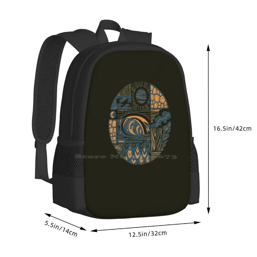 Wave Hot Sale Backpack Fashion Bags Fashion Logo Brand Surfing Waves Sun