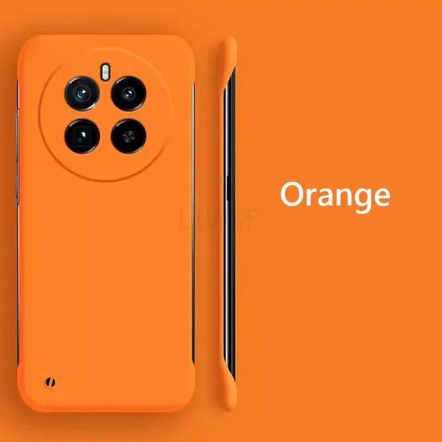 

Безрамный тонкий кожаный матовый жесткий чехол для задней панели из ПК для Realme 12 Pro Plus Realme12 Pro + Plus 5G ярких цветов без полей, противоударный бампер For Realme 12 Pro оранжевый