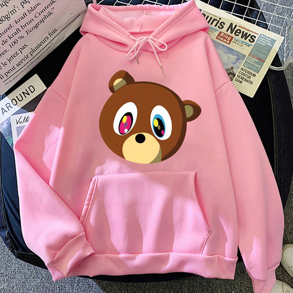 Kanye West Cartoon Tops Popular Characters Print Hoodies Male Fashion Street Sweatshirts Autumn Casual Fleece Hooded Pullovers