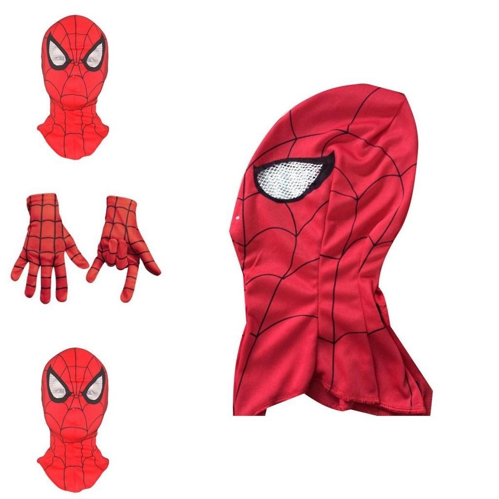 Entusiasmante Set Maschera Integrale e Guanti Cosplay di Spiderman per Feste in Costume per Bambini