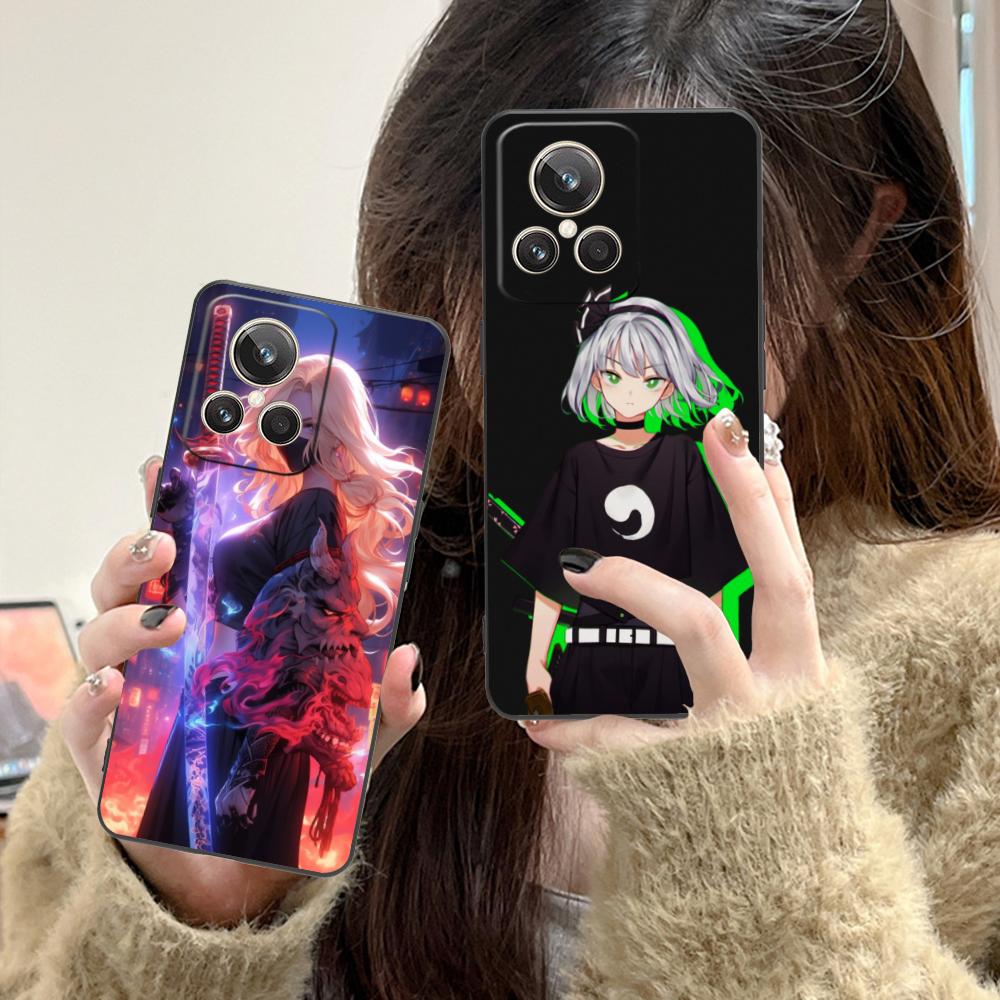 Anime Girl Mobile Phone Case for Realme 15 14 13 12 11 10 9 Pro Plus T i Lite 5G Colorful Printing Cover Cellphones Cover