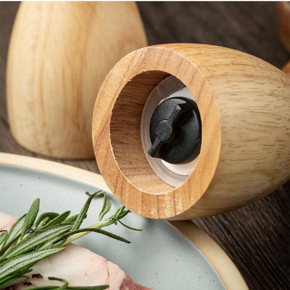 Wood Mushroom Pepper Grinder High Hardness Grinding Core Salt Grinding Bottle  Sea Salt
