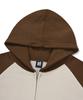 Pages Is Ii Basic Two-Way Raglan Color Block Zip-Up Hoodie Brown