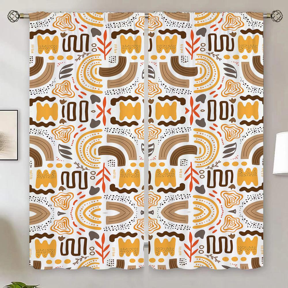 Art Pattern Luxury Curtains for Living Room On Sale Home and Decoration Blackout Curtain Tiebacks Ready Curtains Cheap Shades