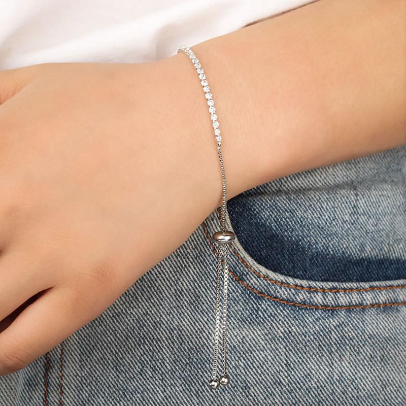 SUMENG 2024 New Round Rose Gold Color Cubic Zirconia Charm Bracelets for Women Jewelry Gifts