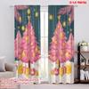 2pcs,2D Plane Printing Contemporary Curtains Christmas Tree & Gift Versatile Polyester Fabric (without Rod) Room Decor Ldeal for