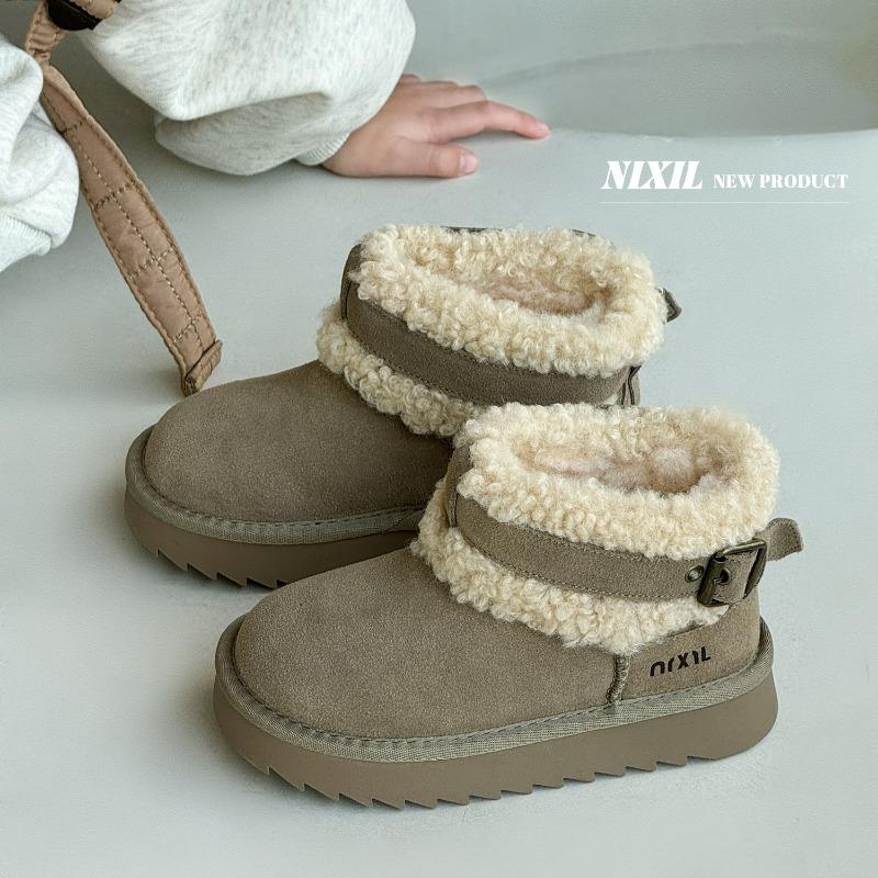 Winter new girls snow boots frosted cotton boots fashion goat cake wool children's warm boots