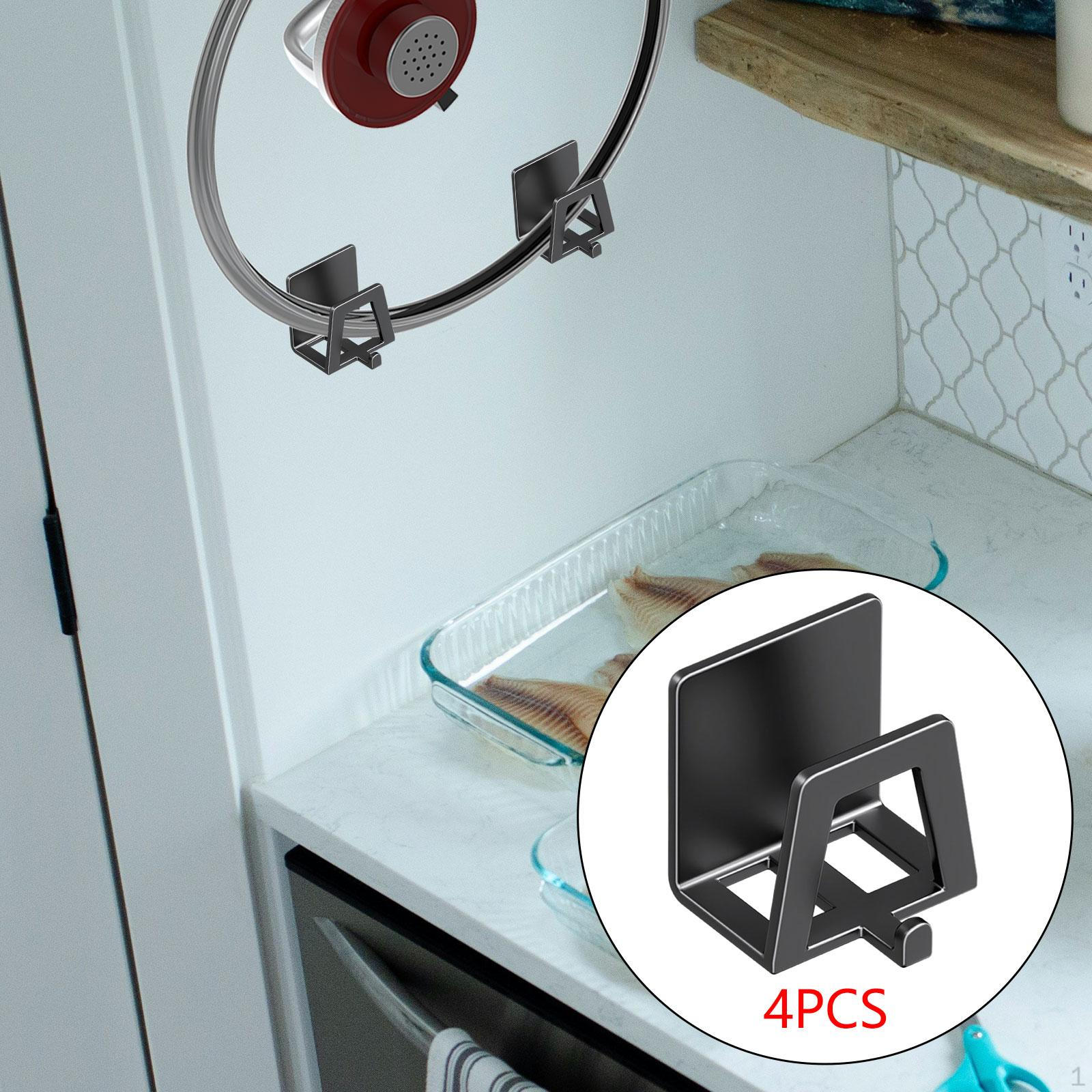 4 настенных держателя для крышек кастрюль держатель для разделочных досок держатель для хранения крышек из нержавеющей стали чёрный 698₽