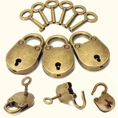Vintage Mini Alloy Teddy Bear Antique Padlock Notebook Key Lock with High-end Wine Box Key Lock Exquisite Antique Ornament