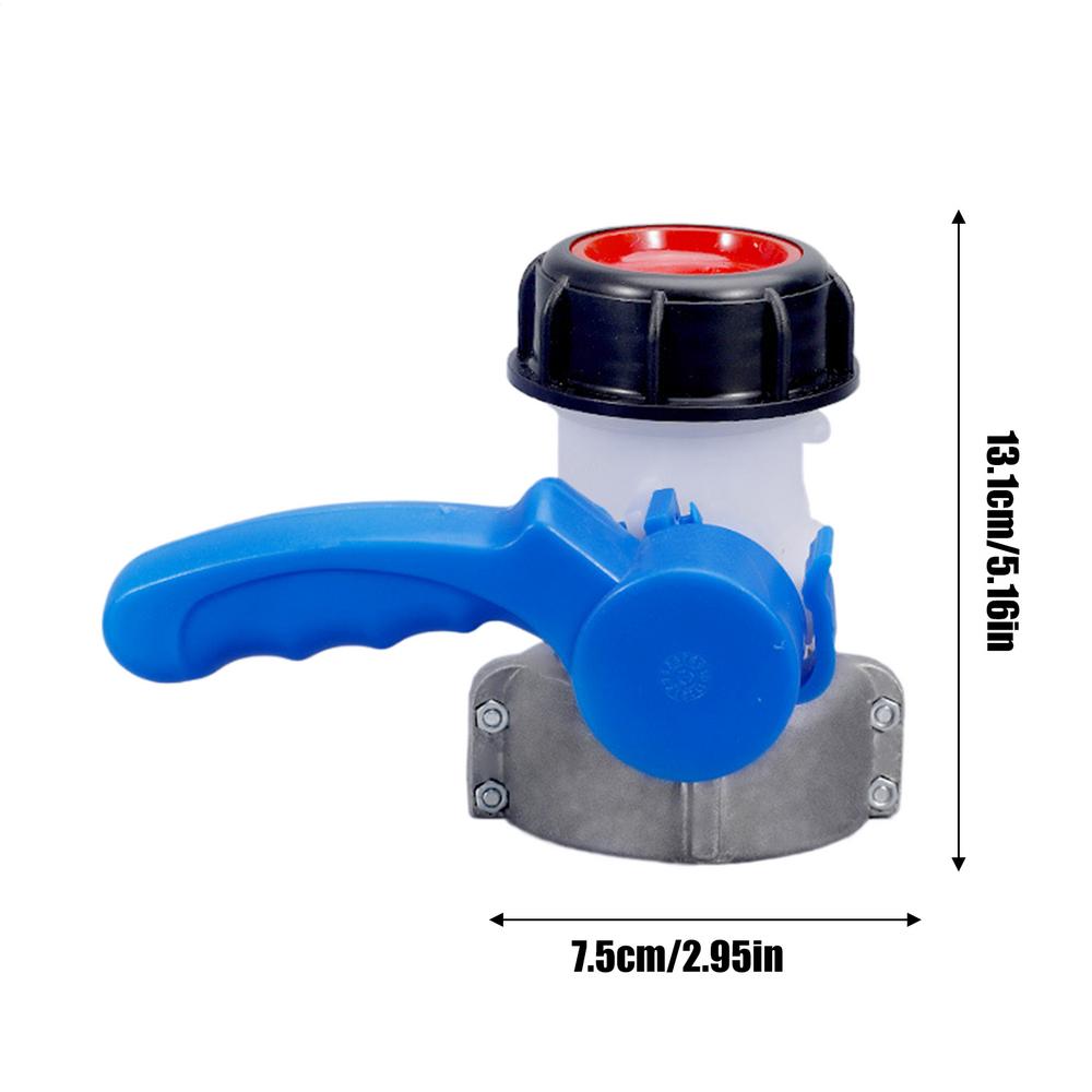 Tote Adapter 2.4-Inch Coarse Thread Plastic DN40 Garden Butterfly Valve For Water Tank Container 1000L Portable Accessory