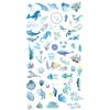 50Pcs Blue Ocean Graffiti Stickers Waterproof Strong Adhesive Clear Print Luggage Water Bottles Laptops Stickers DIY Decoration
